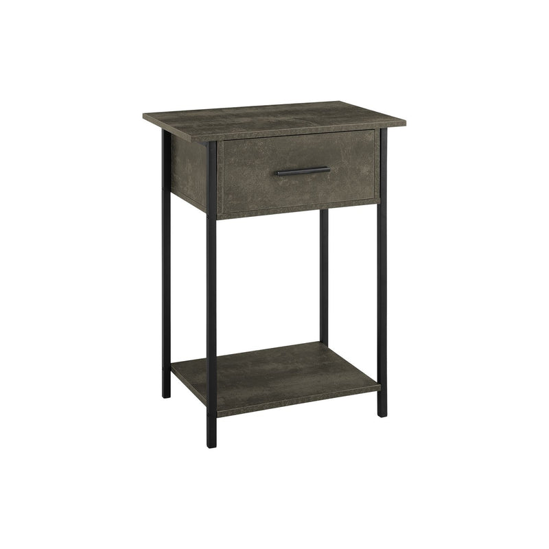 Contemporary 2 Tier Accent Table With Storage Drawer