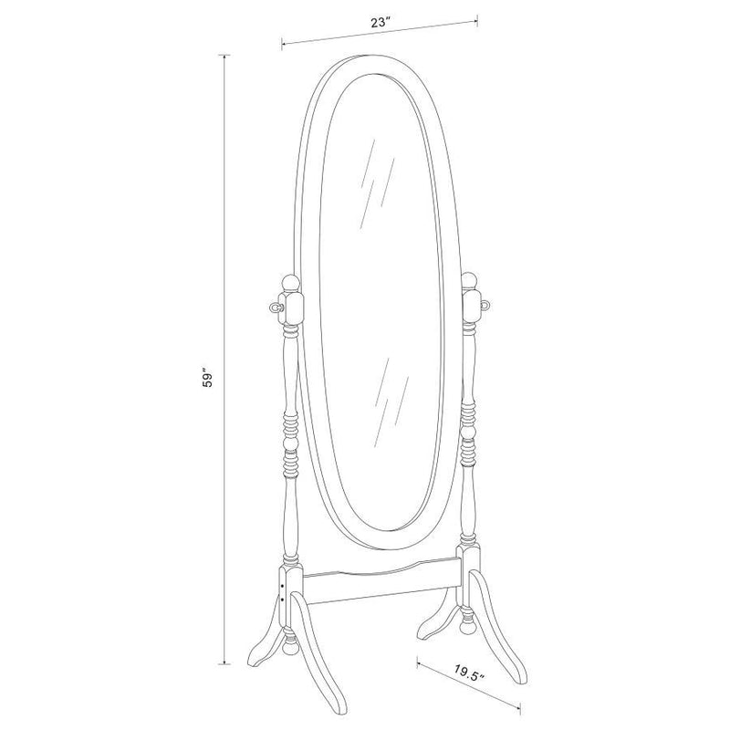Foyet - Wood Adjustable Length Cheval Mirror