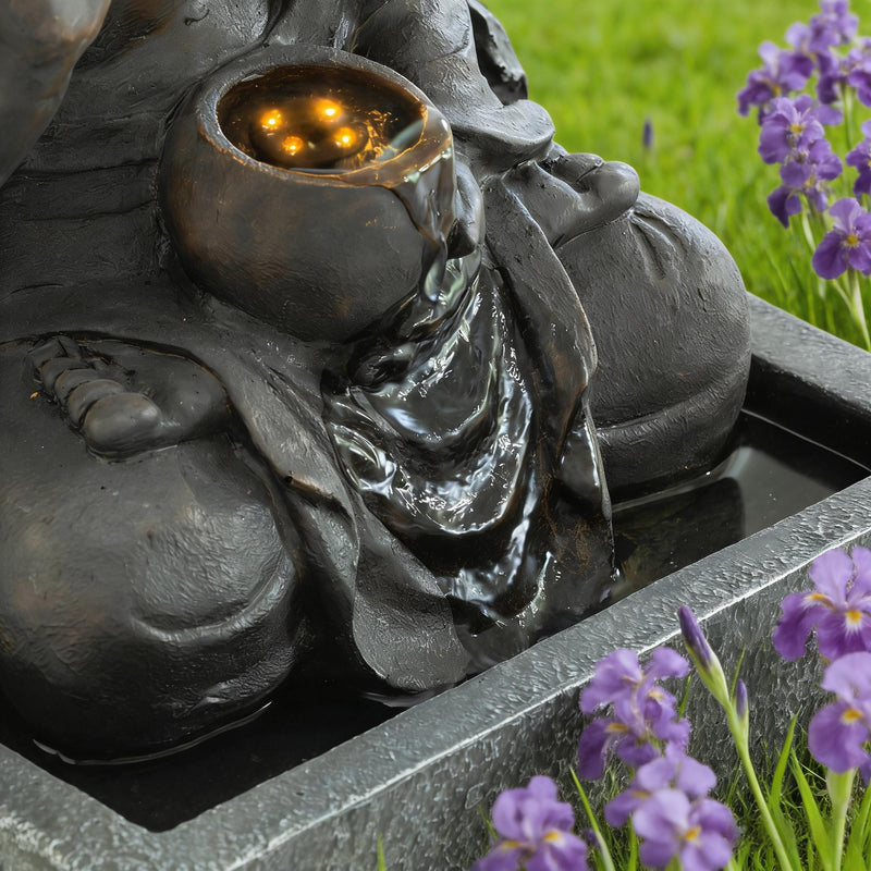 Zen - Outdoor Buddha Waterfall Fountain - Black