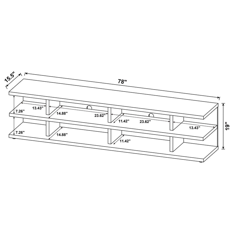 Cartmill 78-inch 2-tier TV Stand Media Console Mango