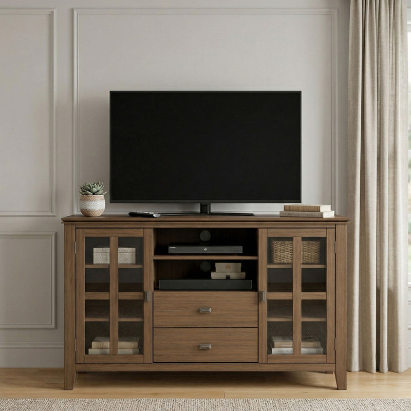 Artisan - Tall TV Media Stand - Rustic Natural Aged Brown