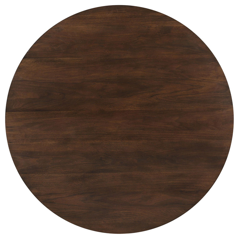 Everton 5-piece Round 53-inch Dining Table Set Dark Walnut