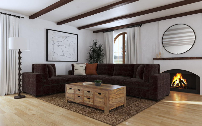 Lakeview Upholstered Armless Chair Dark Chocolate
