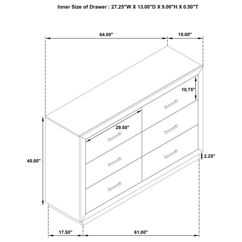 Kenora - 6-Drawer Dresser