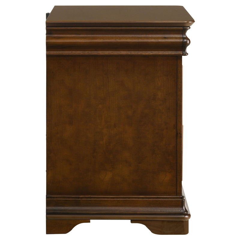 Leonide - 2 Drawer Nightstand With USB Charging And Hidden Storage - Cherry