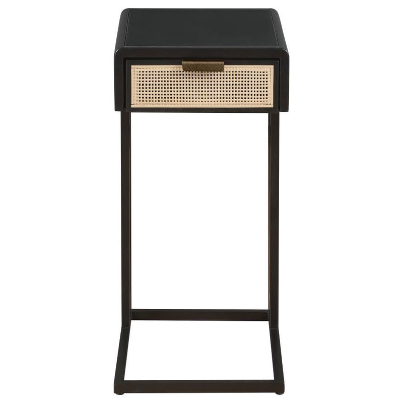 Amherst - 1-Drawer Radio Weave Cane Metal Side Table