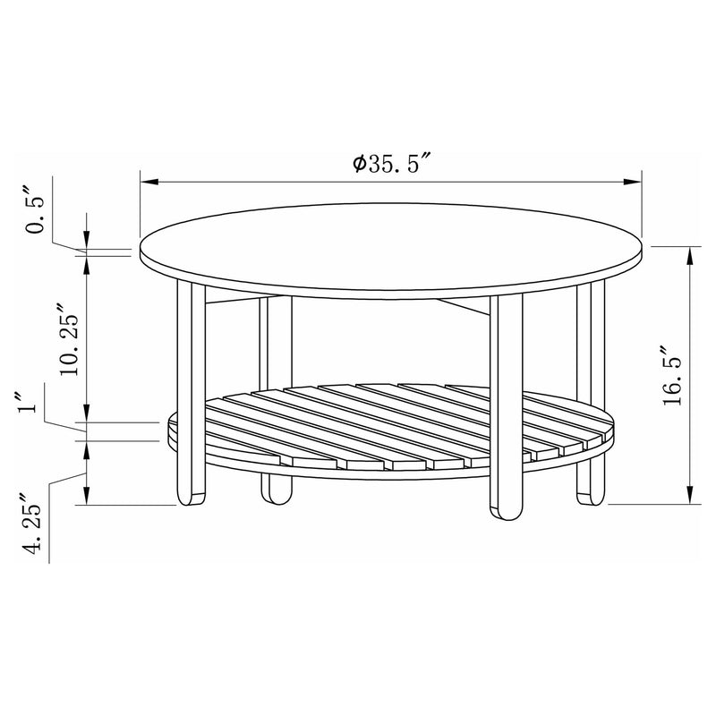 Fowler 3-piece Round Coffee and End Table Set Natural