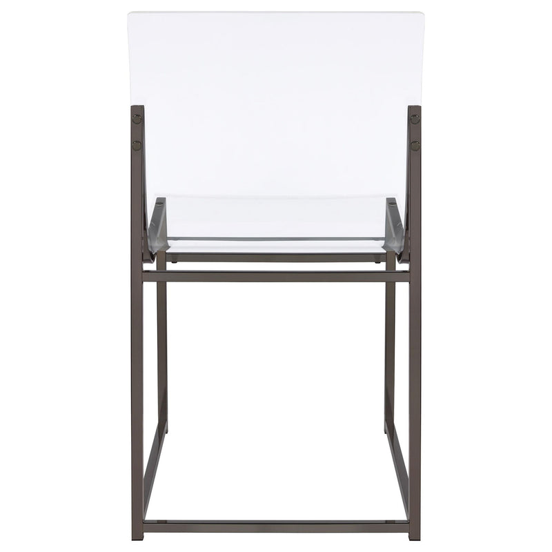 Adino Acrylic Dining Side Chair Black Nickel (Set of 2)