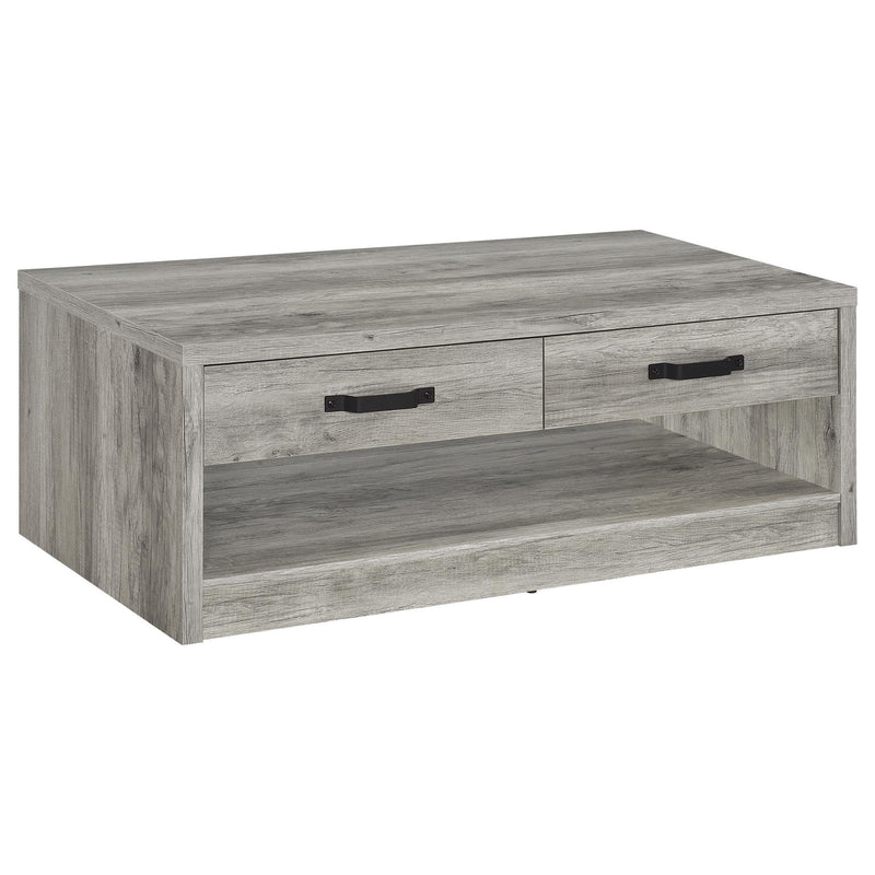 Nuberg - 2 Drawer Coffee Table Rectangular Design - Gray