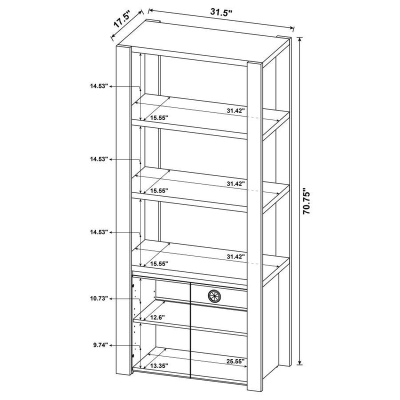 Laurelton - 3-Shelf Media Tower Tall Pier Cabinet - Light Oak