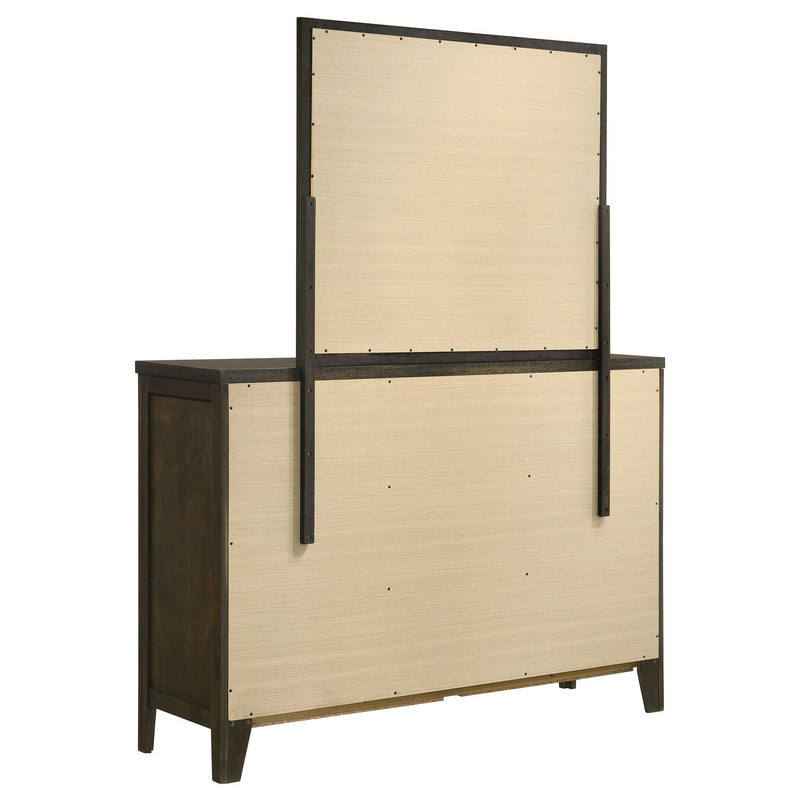 Clement - 6 Drawer Dresser With Mirror - Dark Coffee