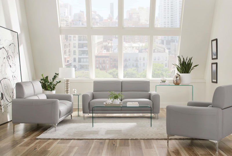 Glenmark Upholstered Track Arm Sofa Taupe