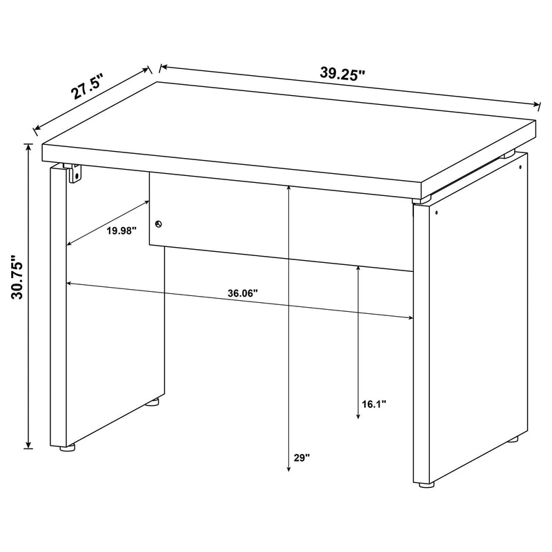 Extension Desk With Floating Top Design - Brown