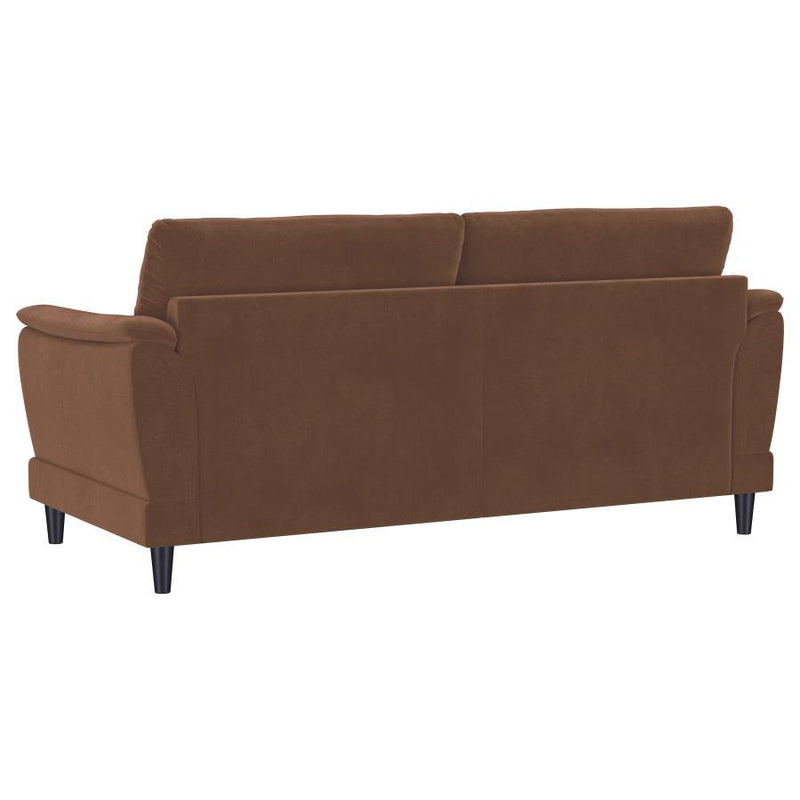 Selma - 2 Piece Velvet Upholstered Crescent Arm Sofa Set - Rust