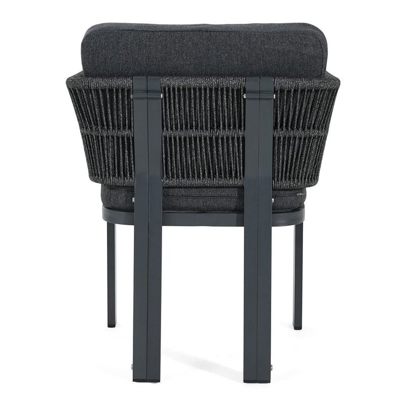 7 Piece Outdoor Dining Set With Table And 6 Chairs - Black / Teak / Gray