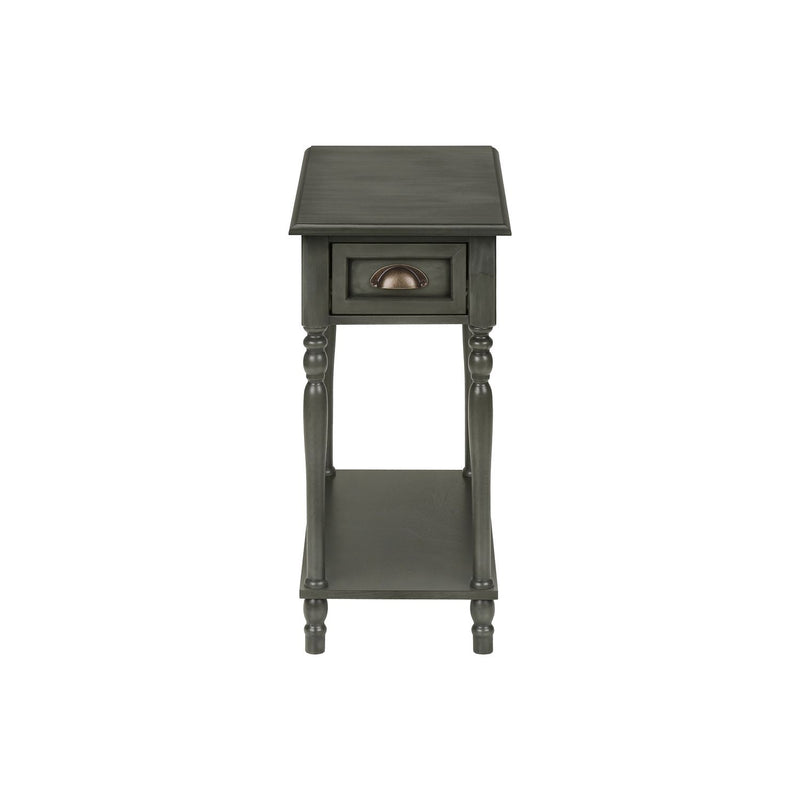 Accent Side Table, 2 Tier, Storage Drawer, Stylish Traditional Design