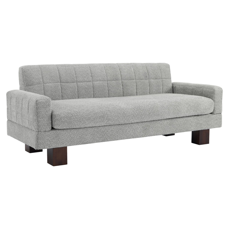 Modern Loveseat Sofa, 2 Seater With Square Arms For Living Room