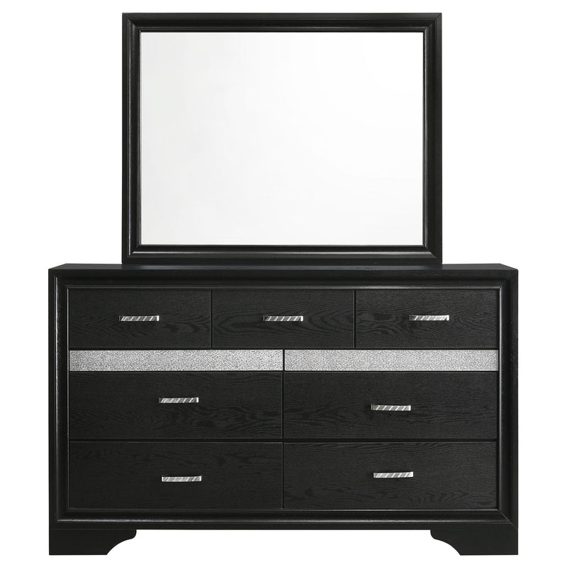 Annie - 7 Drawer Dresser With Mirror - Black