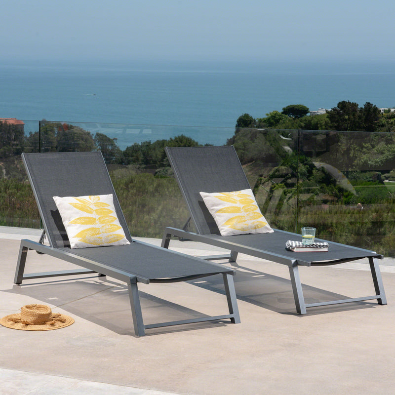 Myers - Modern Chaise Lounge Set With Adjustable Back
