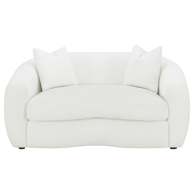 Isabella 2-piece Faux Sheepskin Upholstered Sofa Set Natural