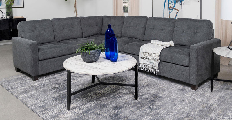 Georgina Upholstered LAF Loveseat Steel Grey