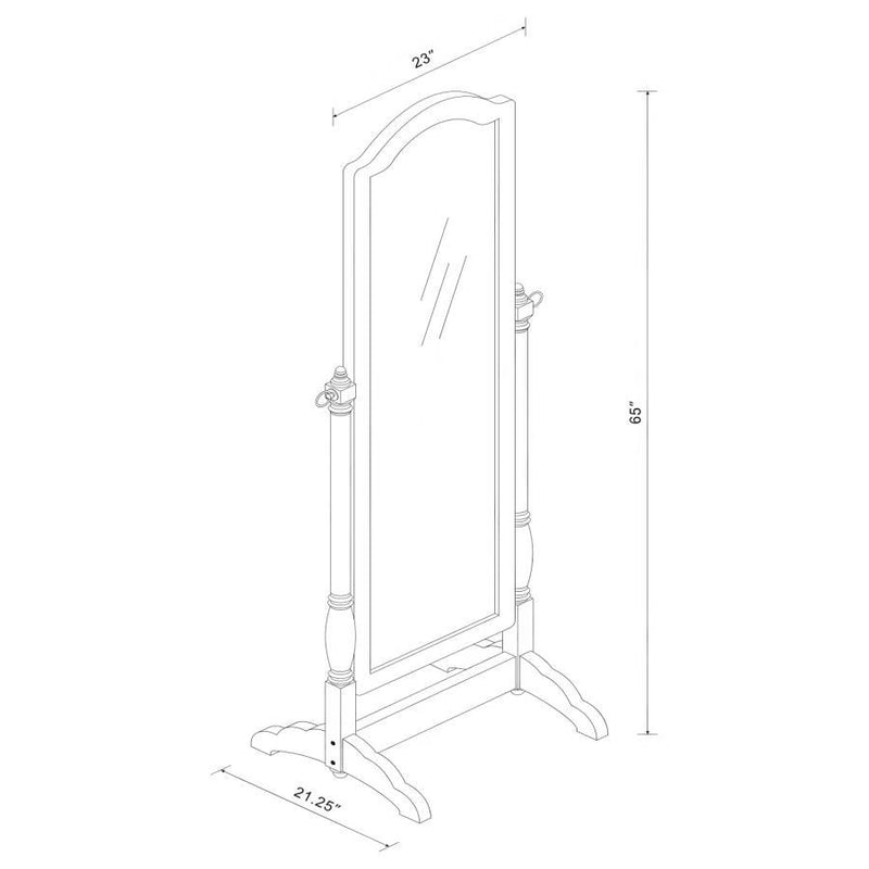 Cabot - Wood Adjustable Length Cheval Mirror