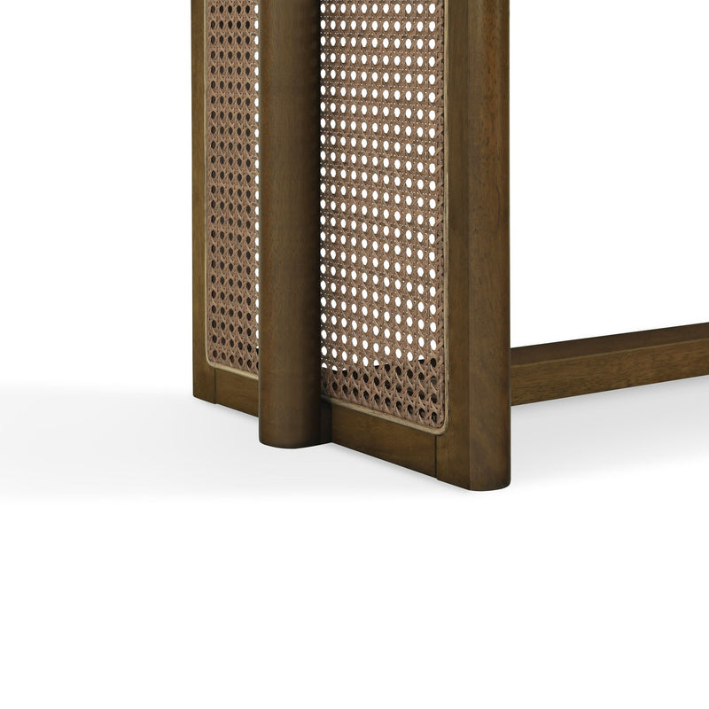 Dining Bench With Rattan Weave