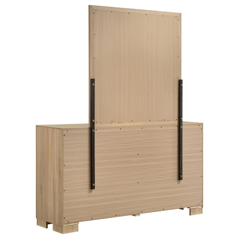 Merritt - 6 Drawer Dresser With Mirror - Light Oak