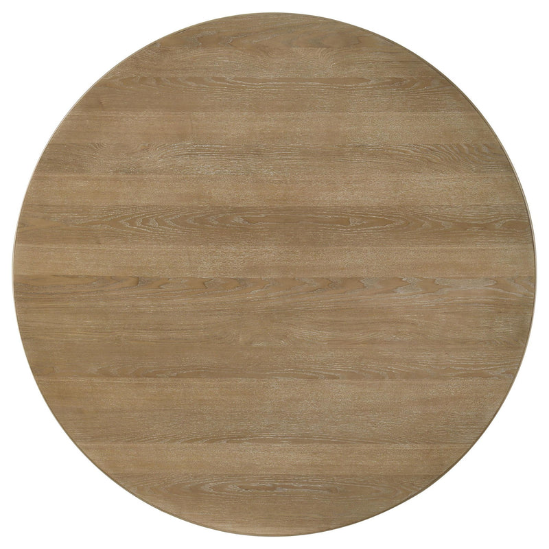 Adina 5-piece Round Dining Table Set Distressed Light Brown
