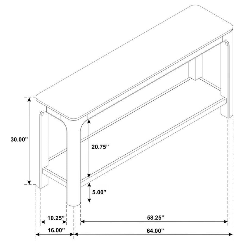 Solano - 64" Entryway Console Sofa Table - Weathered Mango