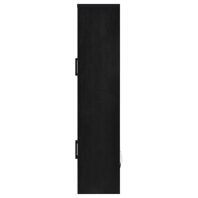 Riva 4-door Tall Accent Display Cabinet LED Lighting Black