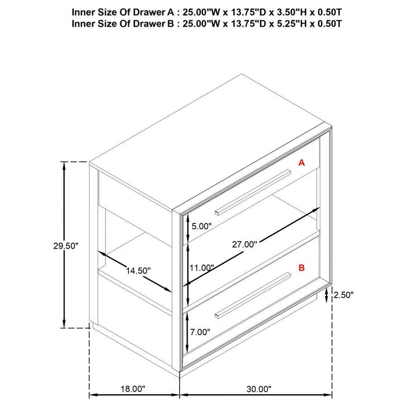 Durango - 2-Drawer Nightstand