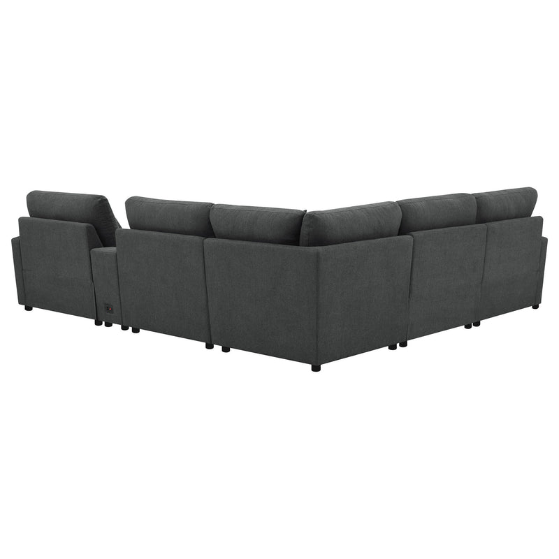 Hollander - 6 Piece Modular Power Reclining Sectional - Dark Gray