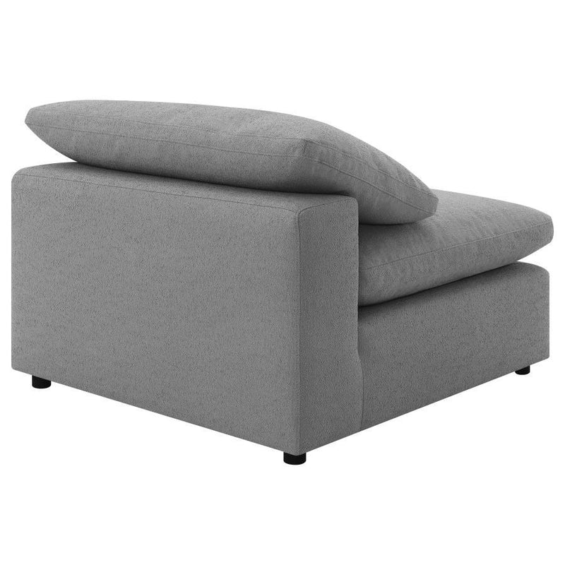 Raleigh - Boucle Upholstered Armless Chair - Gray