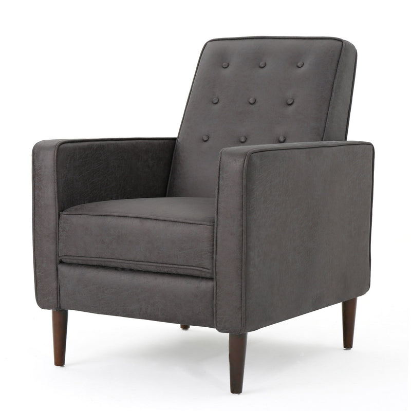 Macedonia - Button Tufted Fabric Recliner - Slate