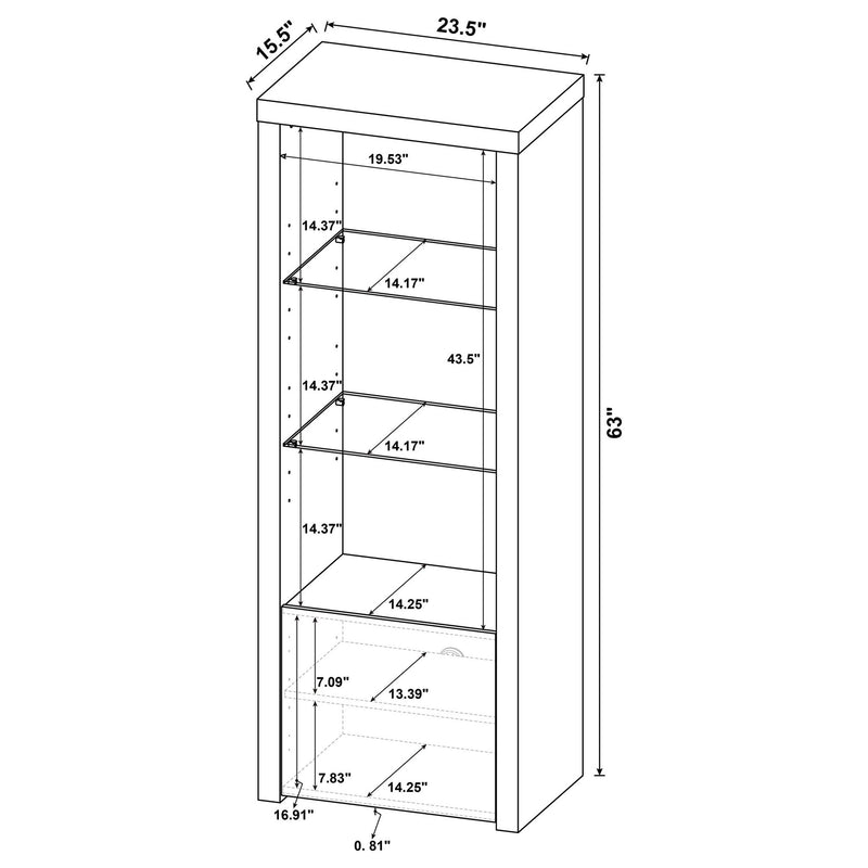 Lance - 3 Piece TV Entertainment Center With Shelves - Gloss White