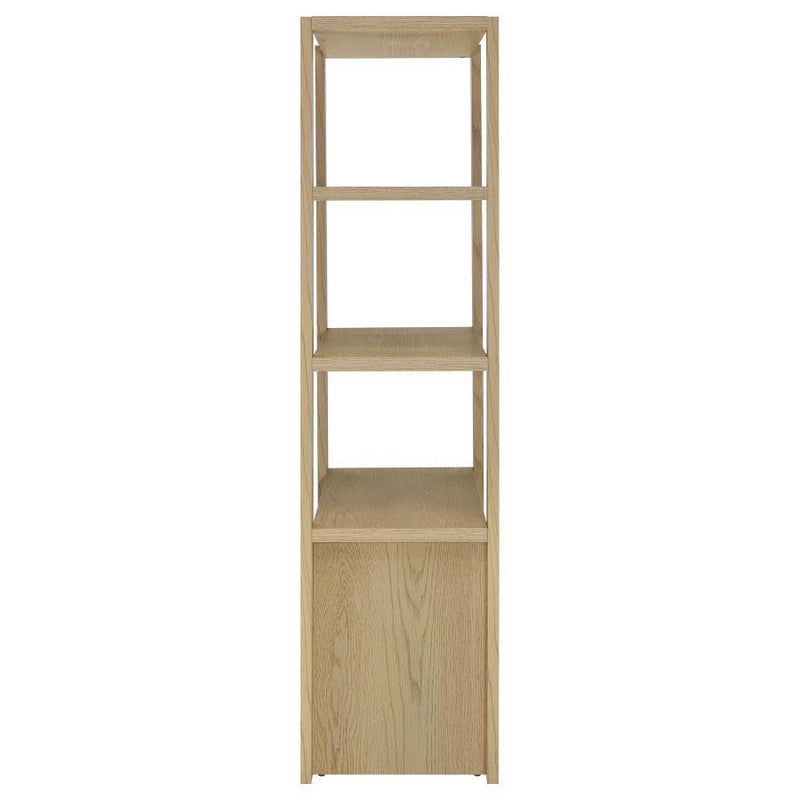 Laurelton - 3-Shelf Media Tower Tall Pier Cabinet - Light Oak