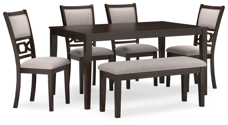 Langwest - Dining Room Table Set (Set of 6) - Brown