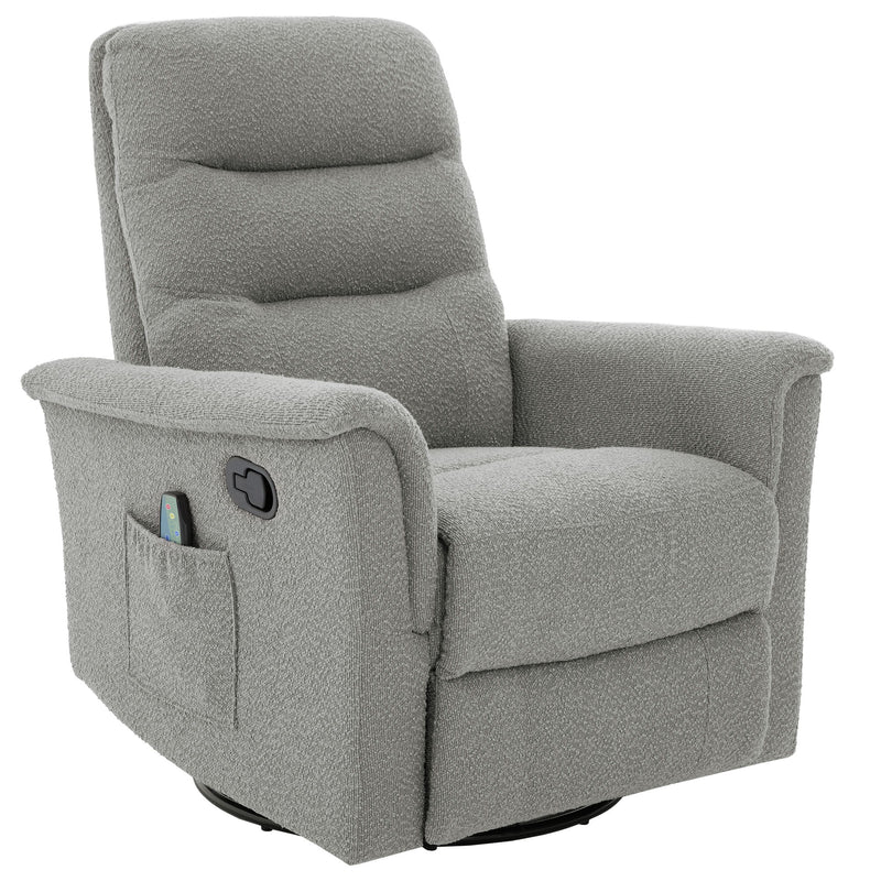 Manual Recliner Chair With 8 Point Massage And Swivel Function