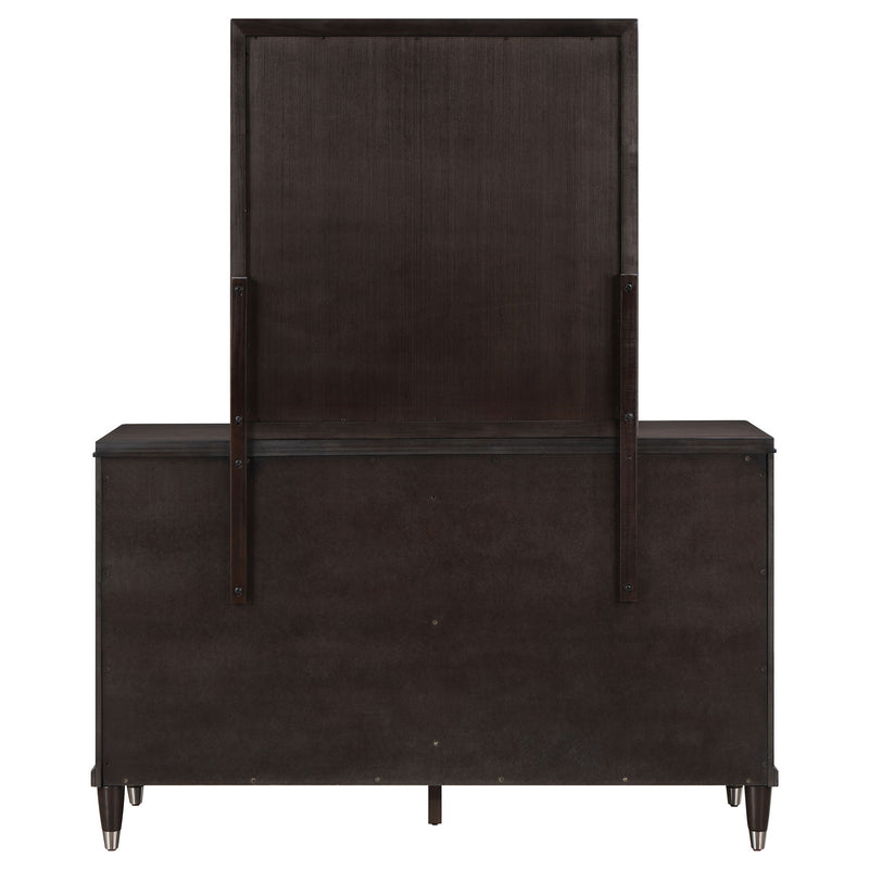 Navarro - 6 Drawer Dresser With Mirror - Brown