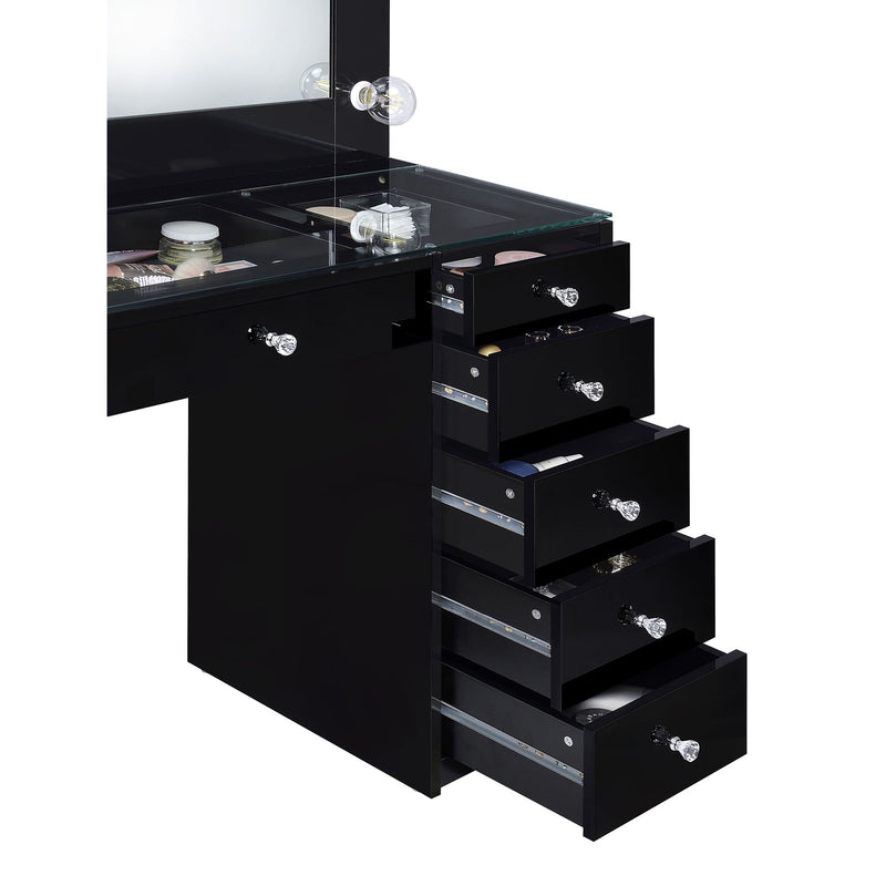 Fern - 7 Drawer Vanity Set With Mirror And Globe Lights