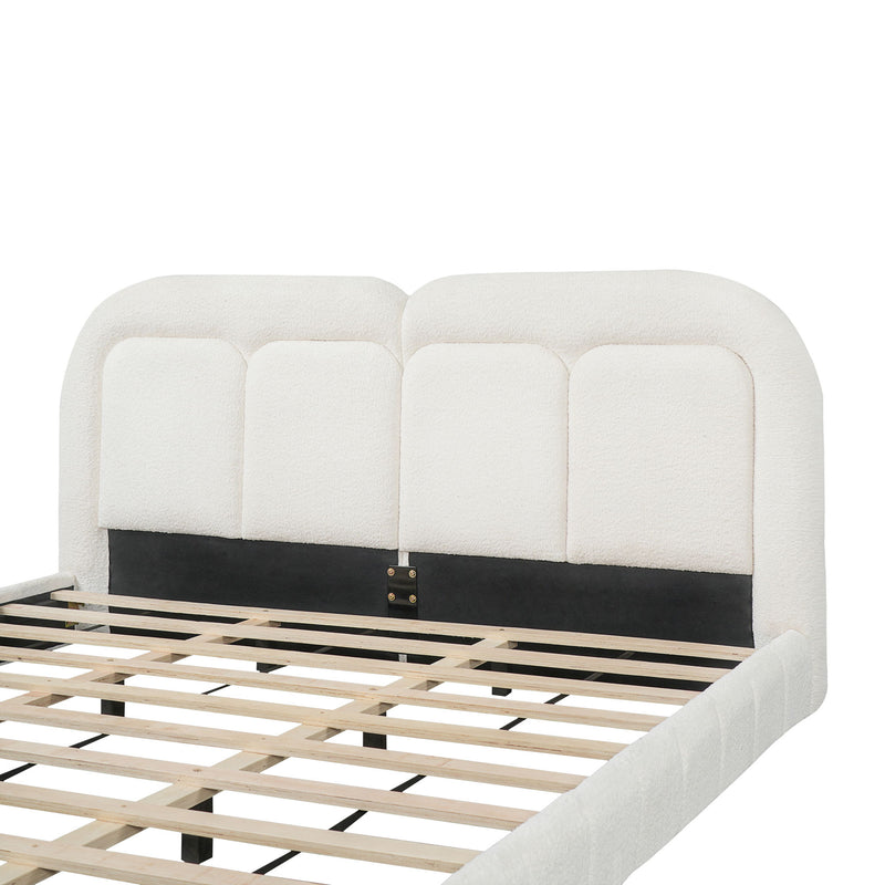 Upholstered Platform Bed With Tufted Headboard