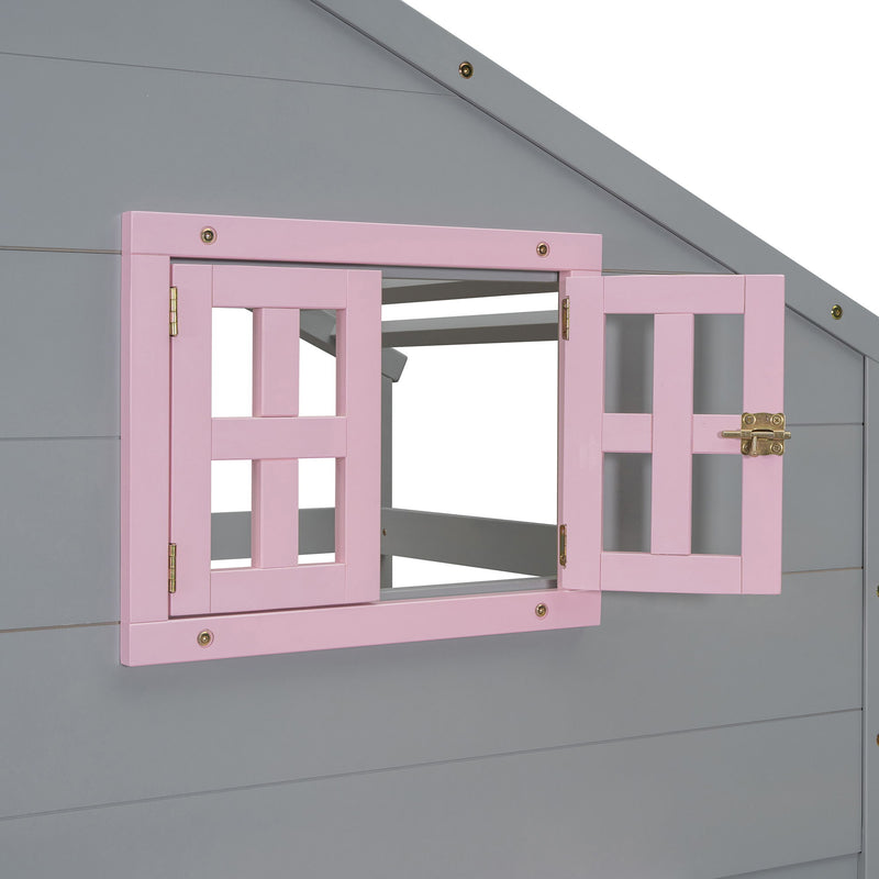 Bunk Bed With Playhouse Roof And Window