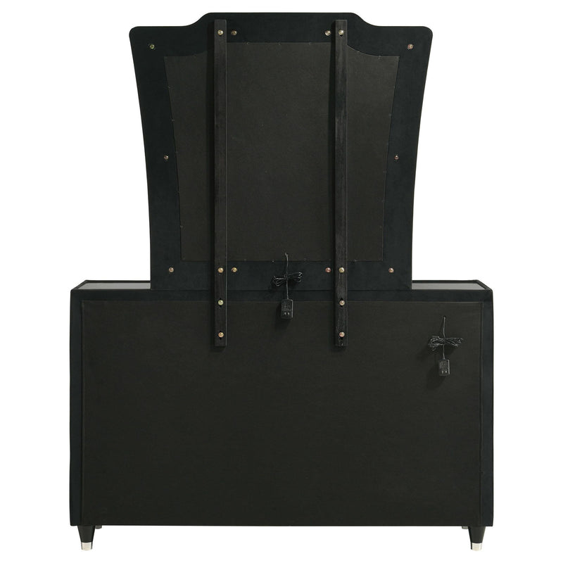 Lorient 8-drawer LED Dresser with Mirror Black