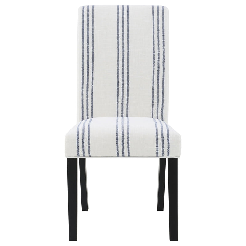 Draper - Upholstered Dining Chair (Set of 2) With Vertical Stripes - Beige