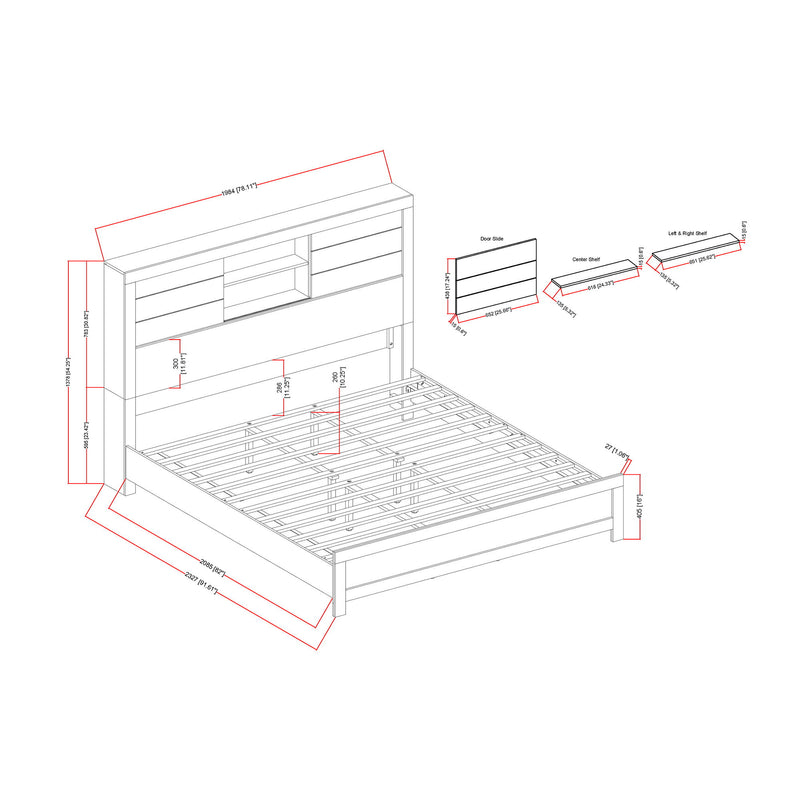Soluto - Bed With Bookcase Headboard
