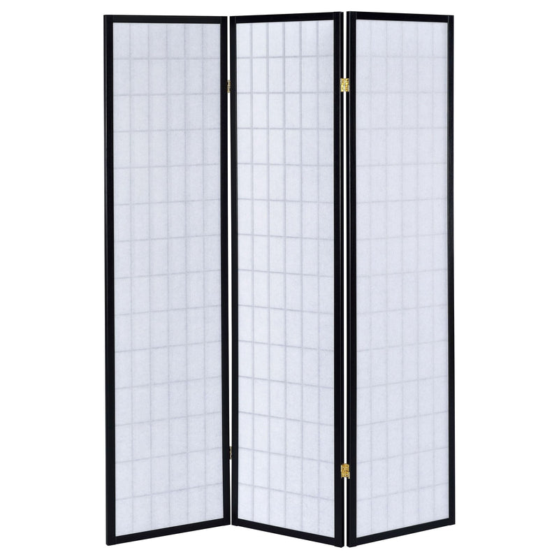 Carrie 3-Panel Room Divider Folding Shoji Screen Black