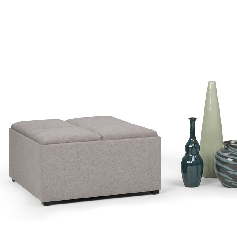 Avalon - Square Coffee Table, Storage Ottoman