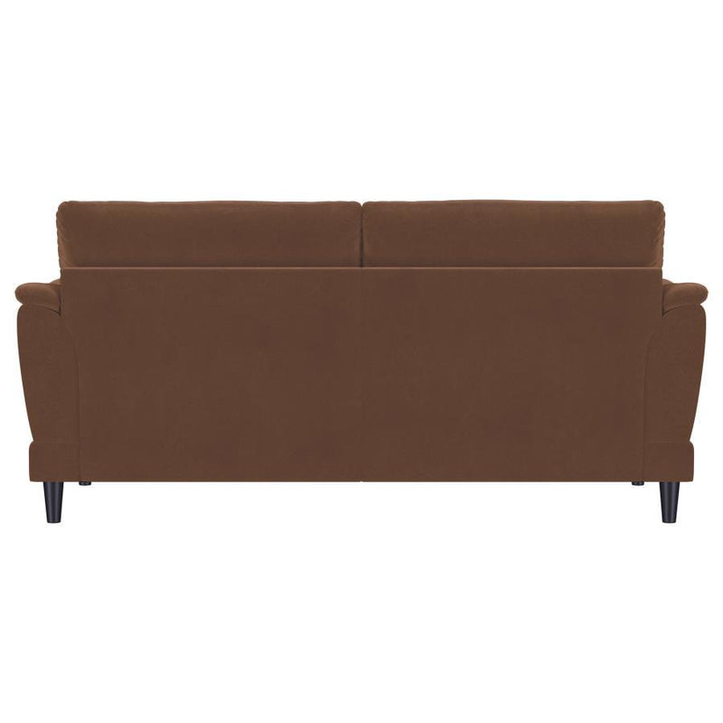 Selma - Velvet Upholstered Crescent Arm Sofa - Rust