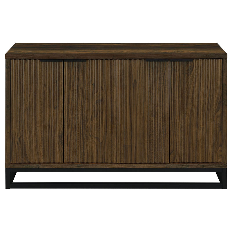 Thurston - 4 Door Accent Cabinet Carved Doors - Dark Brown